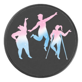 trans disabled design on hockey puck アイスホッケーパック