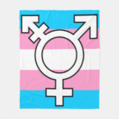 Trans Flag and Symbol Gifting Throw Blanket フリースブランケット (正面)