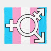 Trans Flag and Symbol Gifting Throw Blanket フリースブランケット (正面(横))