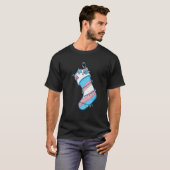 Trans Flag Christmas Sock Merry LGBT Transgender Tシャツ (正面フル)