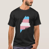 Trans Flag Maine LGBT Pride Support funny Tシャツ (正面)