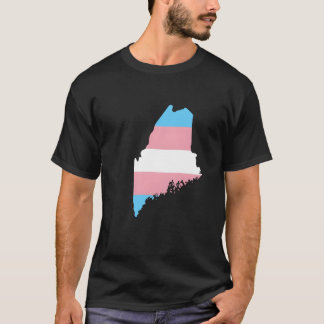 Trans Flag Maine LGBT Pride Support funny Tシャツ
