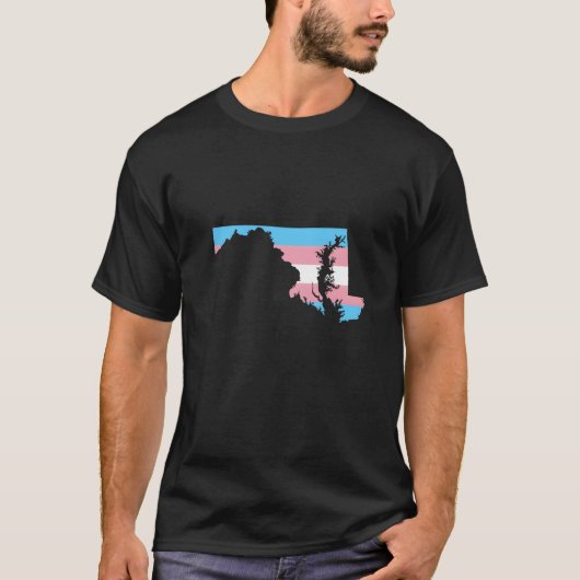 Trans Flag Maryland LGBT Pride Support family Tシャツ (正面)