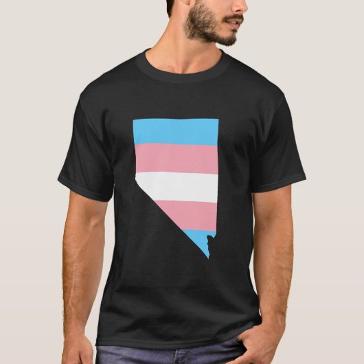 Trans Flag Nevada LGBT Pride Support family Tシャツ (正面)