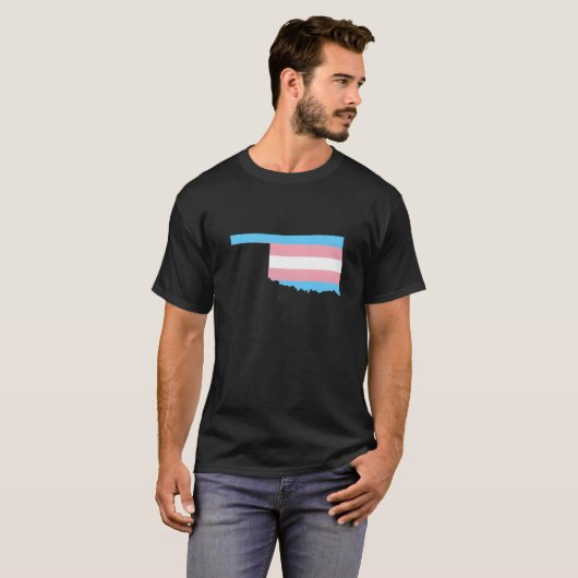 Trans Flag Oklahoma LGBT Pride Support family Tシャツ (正面フル)