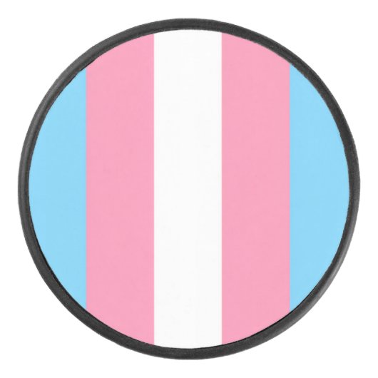 trans flag on hockey puck アイスホッケーパック (正面)