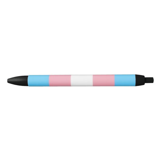 trans flag on pen  黒ボールペン (正面)