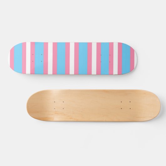 trans flag pattern on skateboard スケートボード (横)