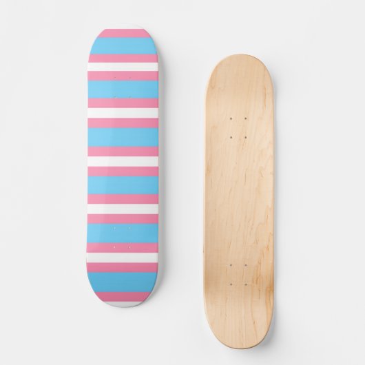 trans flag pattern on skateboard スケートボード (正面)