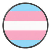 Trans flag style Puck アイスホッケーパック (正面)