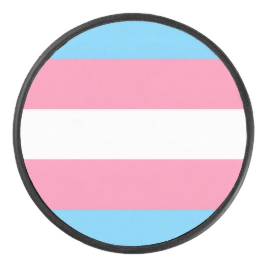 Trans flag style Puck アイスホッケーパック (正面)