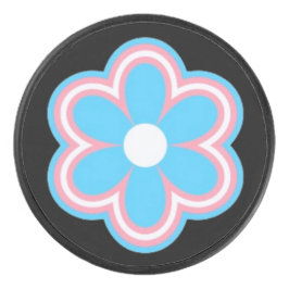 trans flower hockey puck アイスホッケーパック