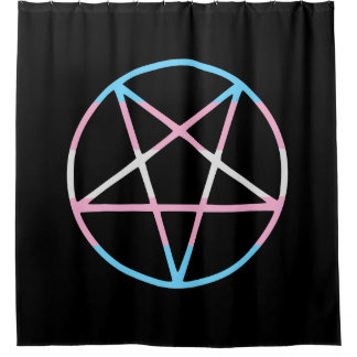 trans gay pride flag pentagram transgender シャワーカーテン