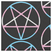 trans gay pride flag pentagram transgender ファブリック (クローズアップ)