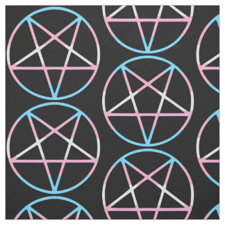 trans gay pride flag pentagram transgender ファブリック