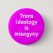 Trans ideology is misogyny button 缶バッジ (正面)
