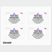 Trans Jews Belong Everywhere 長方形シール (シート)