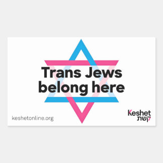 Trans Jews Belong Here sticker 長方形シール