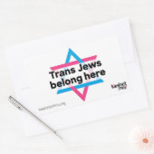 Trans Jews Belong Here sticker 長方形シール (封筒)