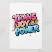 Trans Joy Is Power Art Pride Quote Design 招待状 (正面)