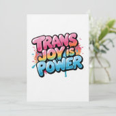 Trans Joy Is Power Art Pride Quote Design 招待状 (スタンド正面)