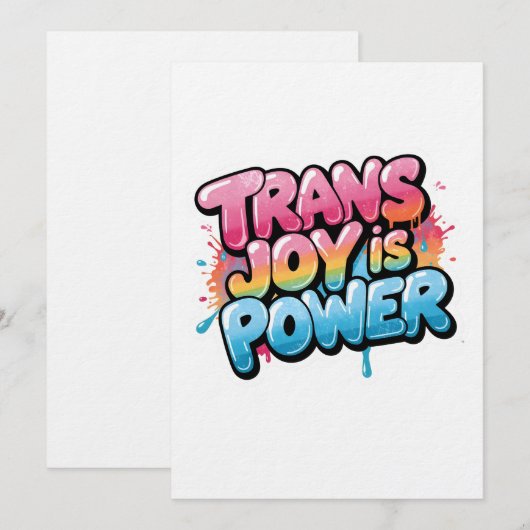 Trans Joy Is Power Art Pride Quote Design 招待状 (正面/裏面)