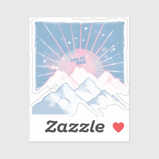 Trans Joy Rising – LGBTQ Mountain Camping Pride シール (シート)