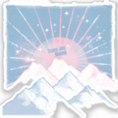 Trans Joy Rising – LGBTQ Mountain Camping Pride シール (正面)