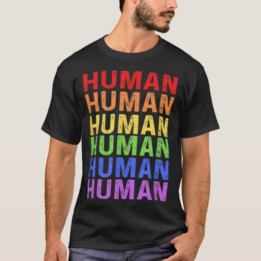 Trans LGBT Q Ally Rights Human TransgenderプライドP Tシャツ (正面)