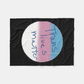 Trans Masc Pin Transgender Lives Pinの作成 フリースブランケット (正面(横))