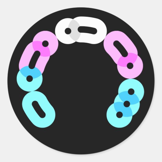 Trans Morse Code Arc Roundステッカー ラウンドシール (正面)