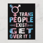 Trans People Exist get over it - Transgender Pride ポストカード (正面)