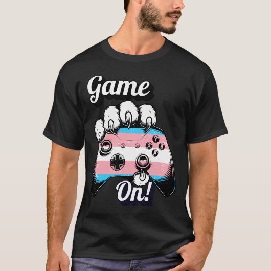 Trans Pride Game On Tiger Paw Controller Shirt 26 Tシャツ (正面)