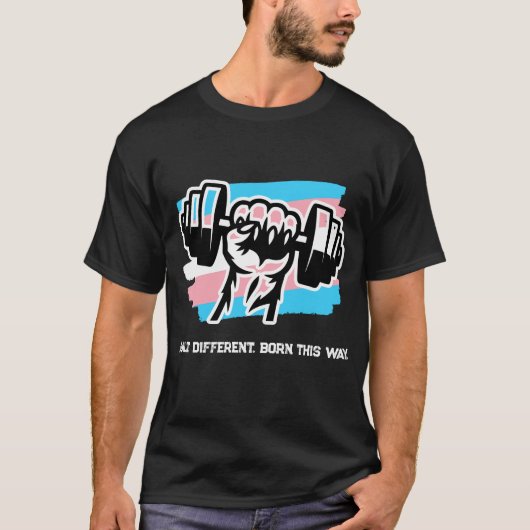 Trans Pride Gym Shirt — Fist Dumbbell 2026 Tee Tシャツ (正面)