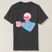 Trans Pride Skeleton Drinking Coffee Transgender Tシャツ (デザイン正面)