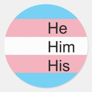 Trans Prooun Stickers：彼、彼、彼 ラウンドシール