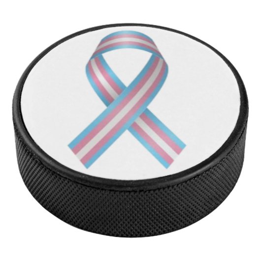 Trans ribbon with white background hockey puck アイスホッケーパック (3/4)