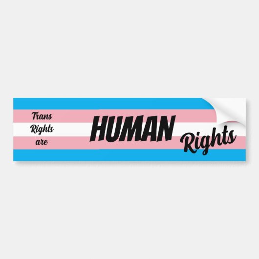 Trans Rights Are Human Rights バンパーステッカー (正面)