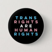 Trans Rights Are Human Rights LGBT Pride Month 缶バッジ (正面)