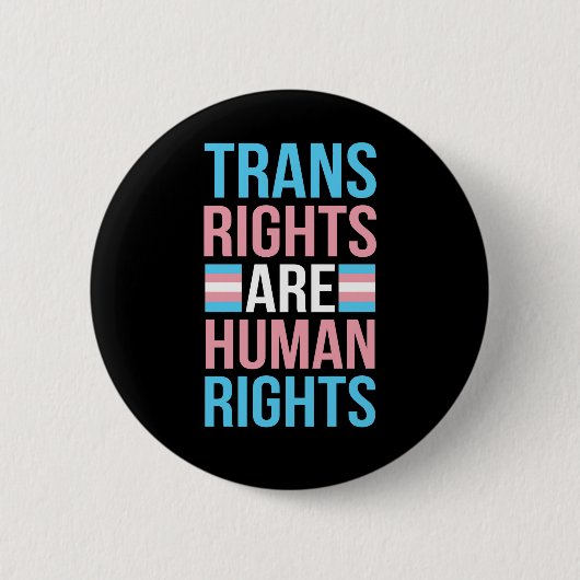 Trans Rights Are Human Rights Pride Month 缶バッジ (正面)