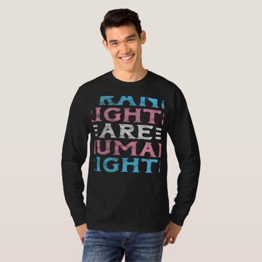 Trans Rights Are Human Rights Transgender LGBTQ Pr Tシャツ (正面フル)