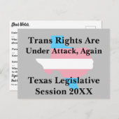 Trans Rights Are Under Attackはがき ポストカード (正面/裏面)