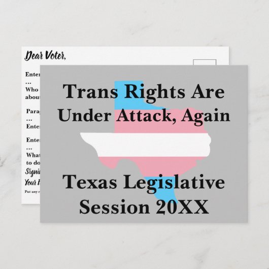 Trans Rights Are Under Attackはがき ポストカード (正面/裏面)