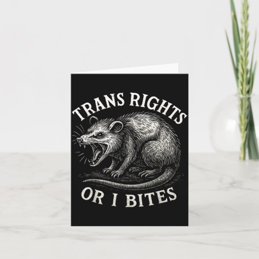 Trans Rights Or I Bites Funny Transgender Ssum Lgb カード (正面)