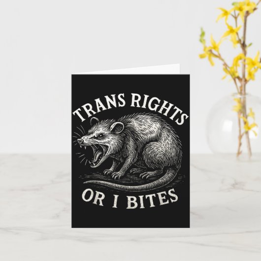 Trans Rights Or I Bites Funny Transgender Ssum Lgb カード (黄色い花)