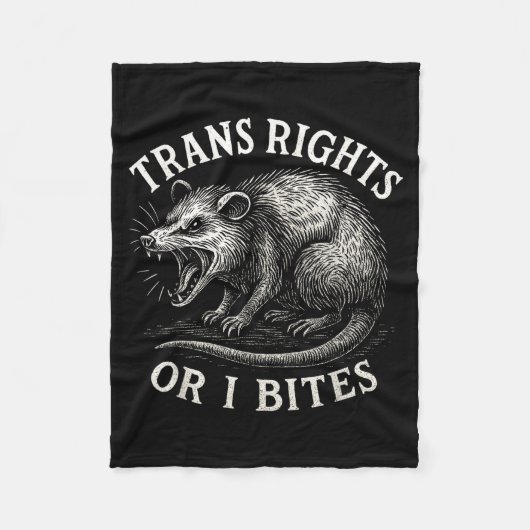 Trans Rights Or I Bites Funny Transgender Ssum Lgb フリースブランケット (正面)