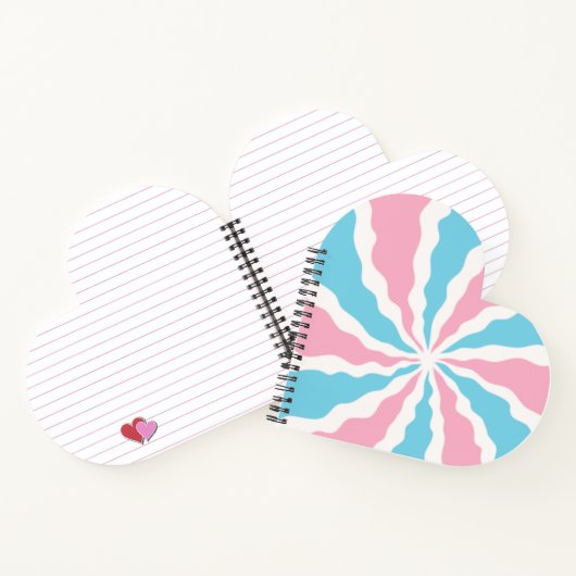 trans swirl design on heart shaped notebook ノートブック (内部)
