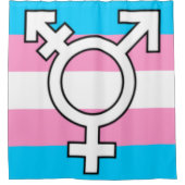 Trans Symbol and Flag シャワーカーテン (正面)