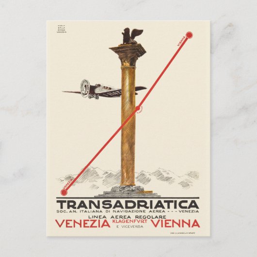 Transadriatica Italy Vintage Poster 1925 ポストカード (正面)