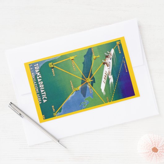 Transadriatica Navigazione Aerea 長方形シール (封筒)